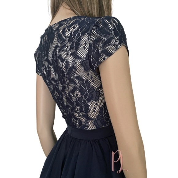 π
ΊCHI Chi London ModCloth Dress Taffeta Lace Satin Tulle Cocktail Special - Picture 7 of 13